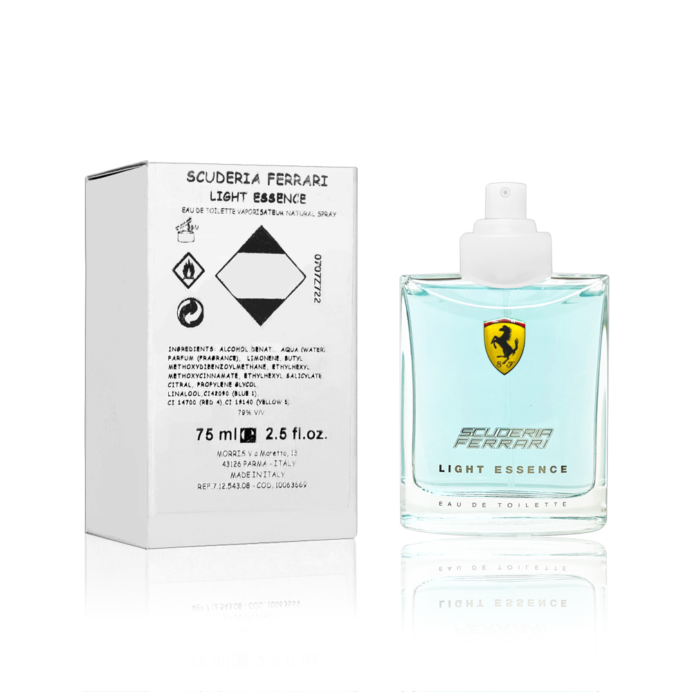 FERRARI 法拉利 Light Essential 氫元素男性淡香水 75ML 無蓋 TESTER 環保包裝