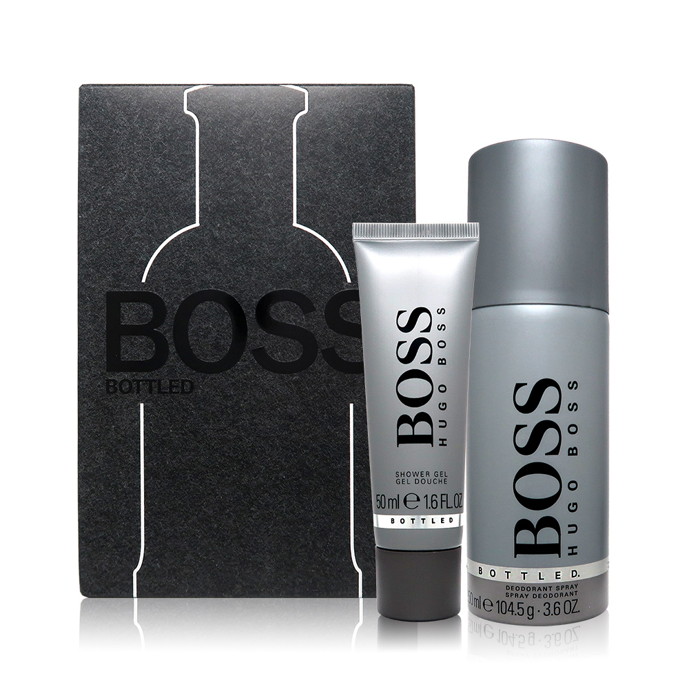 Hugo Boss Bottled 自信男性 身體香氛禮盒組 (體香噴霧150ml+沐浴膠 50ml)