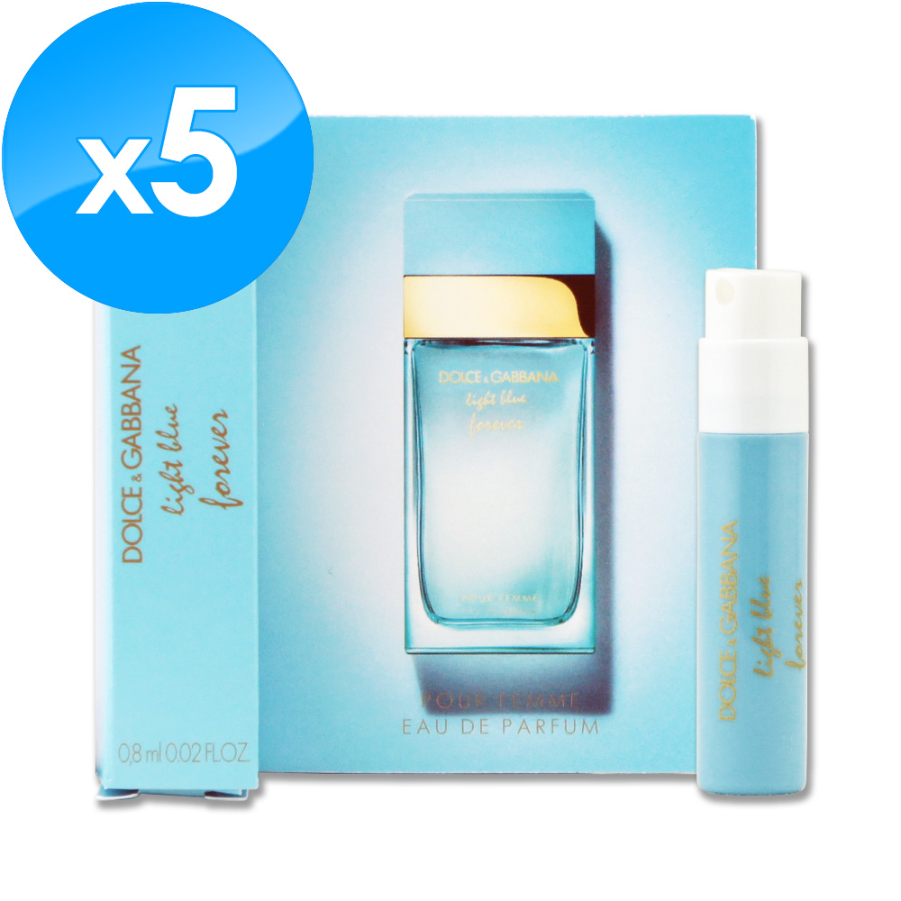 《Dolce & Gabbana》Light Blue Forever 淺藍詠愛女性淡香精 0.8ML x 5