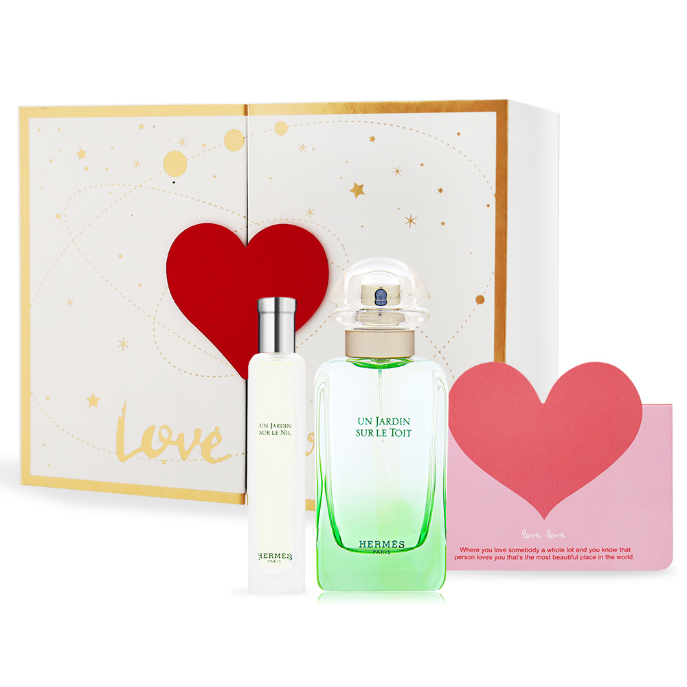 HERMES 愛馬仕 花園淡香水禮盒組[50ml+15ml淡香水+禮盒+卡片-情人節獻禮