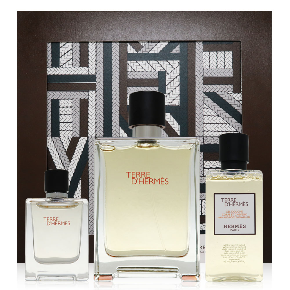 Hermes 愛馬仕 大地淡香水三入禮盒(100ml+5ml +40ml沐浴精)