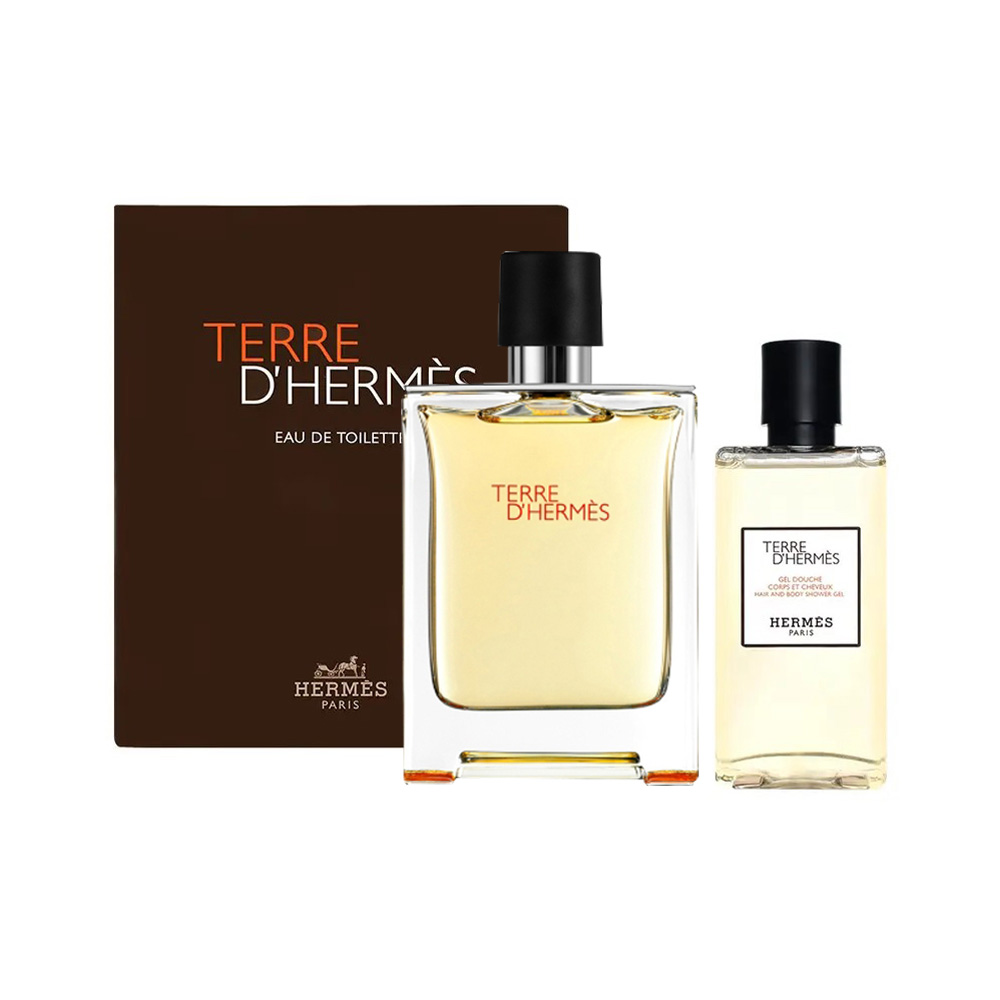 【Hermes 愛馬仕】大地男性淡香水禮盒(大地男性淡香水 100ml+沐浴露 80ml)