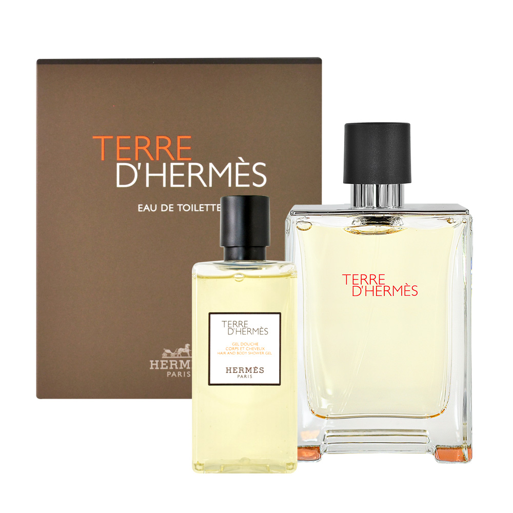 【Hermes 愛馬仕】大地男性淡香水禮盒-淡香水 100ml+沐浴洗髮露 80ml