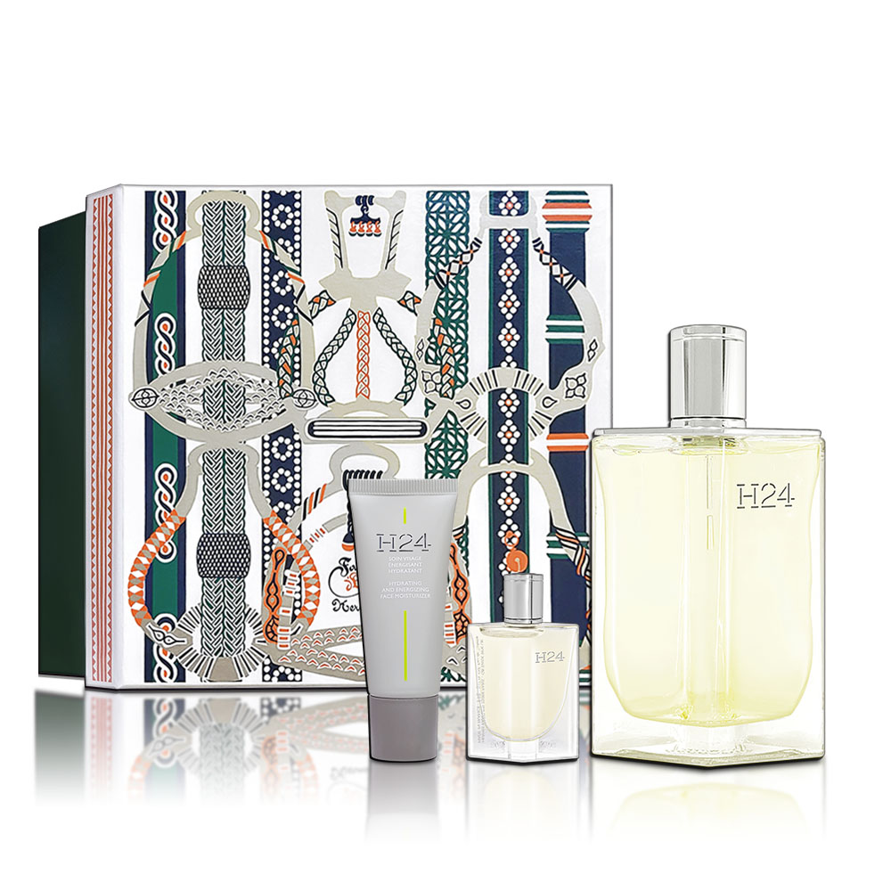 HERMES 愛馬仕 H24男性香氛禮盒(淡香水100ML+隨身瓶5ML+活力保濕面霜20ML)