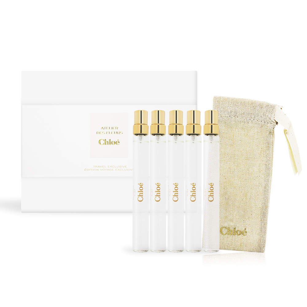 Chloe’ 仙境花園香水禮盒[雪松+木蘭+茉莉+玫瑰+含羞草(10mlX5)-國際航空版