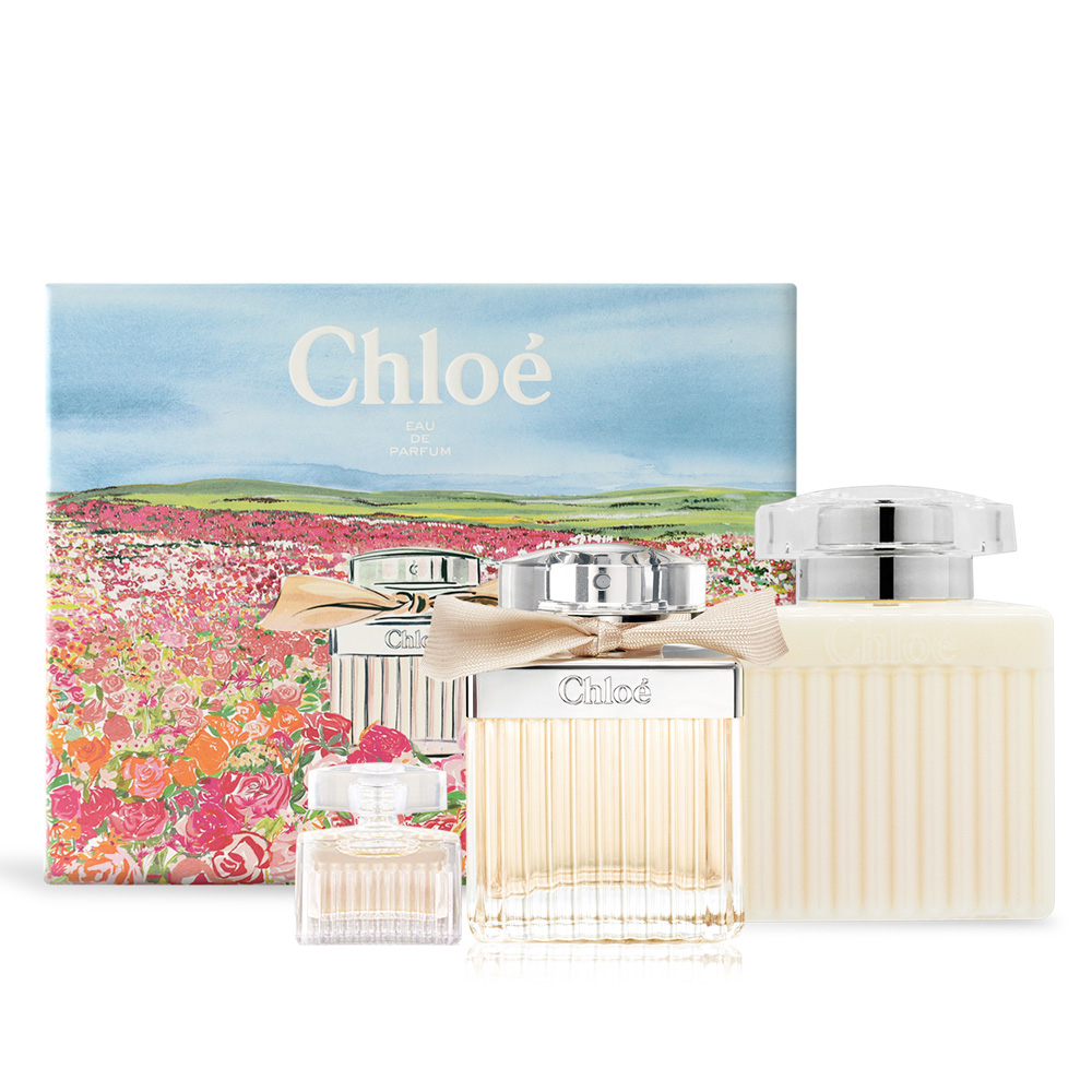 Chloe 春遊花漾同名典藏禮盒(同名女性淡香精75ml+身體乳100ml+隨行香氛5ml)-國際航空版