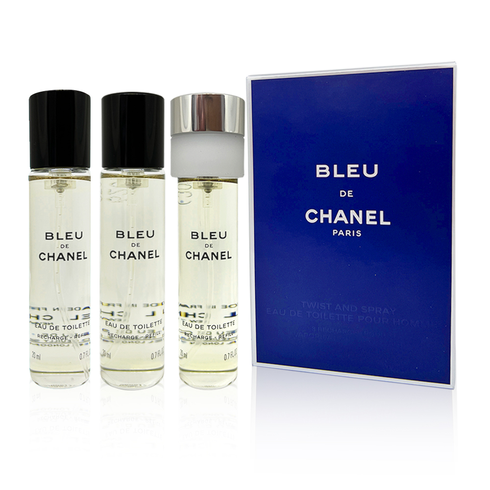CHANEL 香奈兒 藍色男性隨身淡香水 補充瓶 3x20ml (國際航空版)