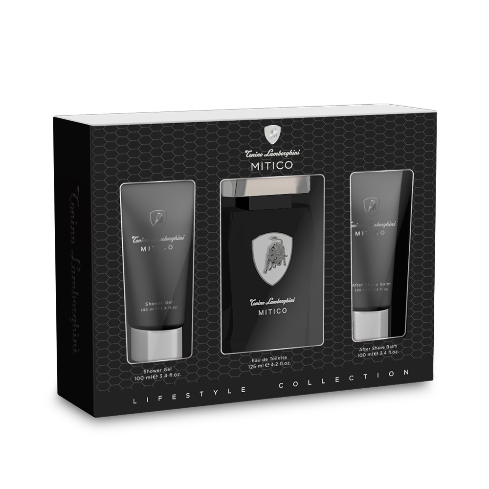 Lamborghini Mitico 神話能量男性淡香水125ml 禮盒(淡香水125ml+鬍後膠100ml+沐浴膠100ml)