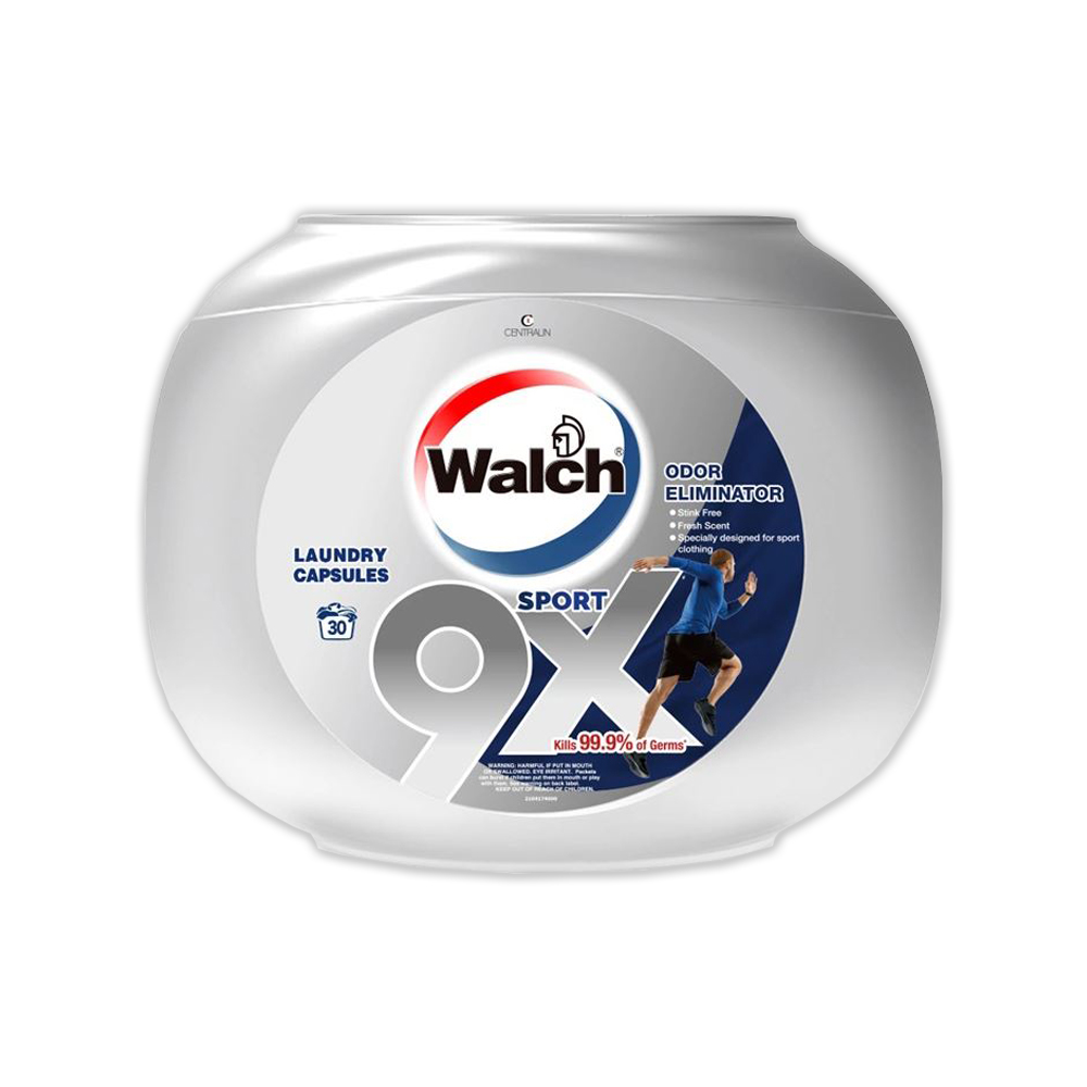 Walch威露士-運動消臭9倍洗淨力香氛洗衣球30顆/銀罐