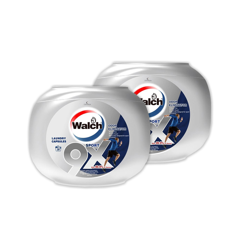 (2罐)Walch威露士-運動消臭9倍洗淨力香氛洗衣球30顆/銀罐