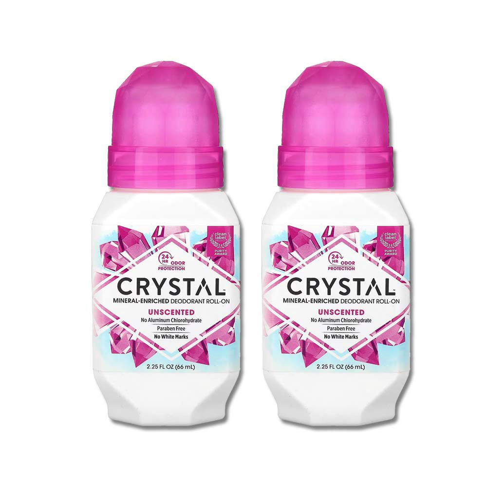 (2瓶)美國CRYSTAL-滾珠型香氛液體除臭劑-無香粉66ml/瓶