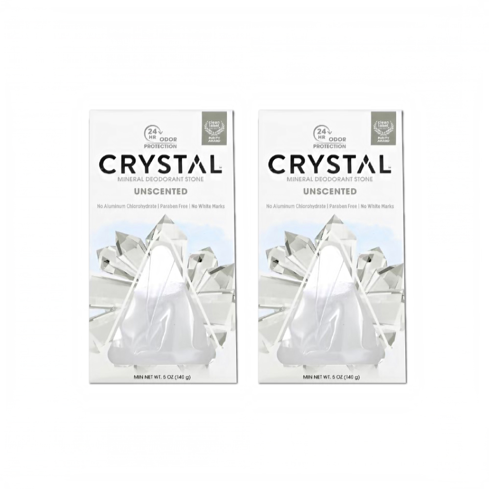 (2盒)美國CRYSTAL-礦物鹽身體香氛除臭石-無香款140g/盒