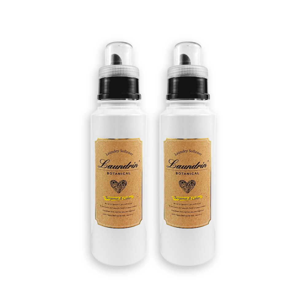 (2瓶)日本Laundrin朗德林-Botanical植萃衣物香氛柔軟精-佛手柑雪松500ml/瓶