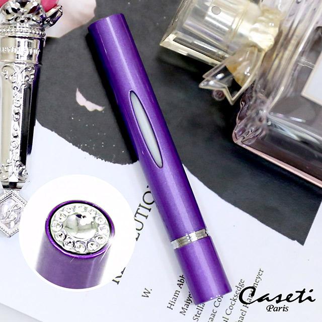 【Caseti】時尚鑲鑽香水分裝瓶(紫) 防漏鎖設計