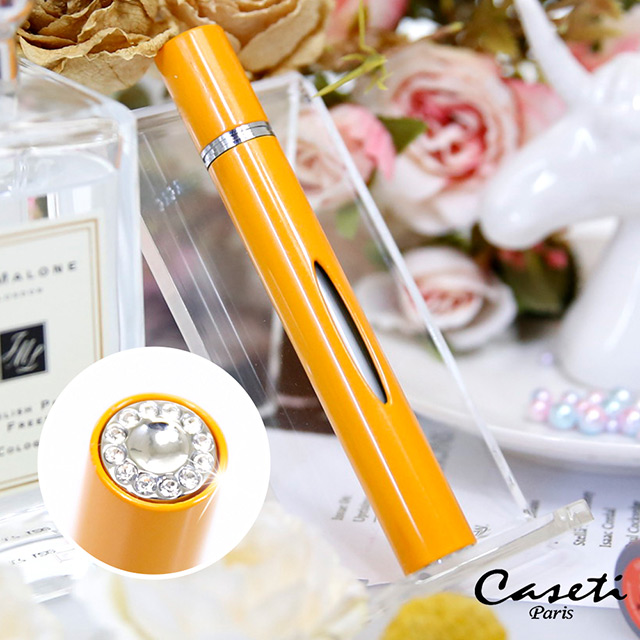 【Caseti】時尚鑲鑽香水分裝瓶(橙) 防漏鎖設計