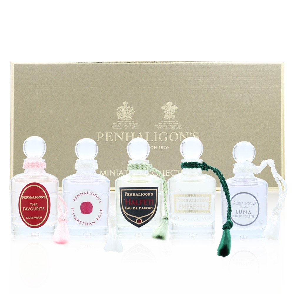 Penhaligons 潘海利根 女性香水禮盒 5ml x 5入(伊莉莎白玫瑰+黑玫瑰+月亮女神+女王的耳語+廣霍之匣)