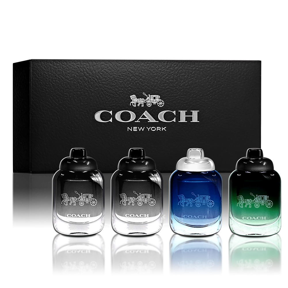 COACH 男性迷你香氛組 4.5MLX4入(時尚經典淡香水X2+藍調淡香水+都會淡香水)