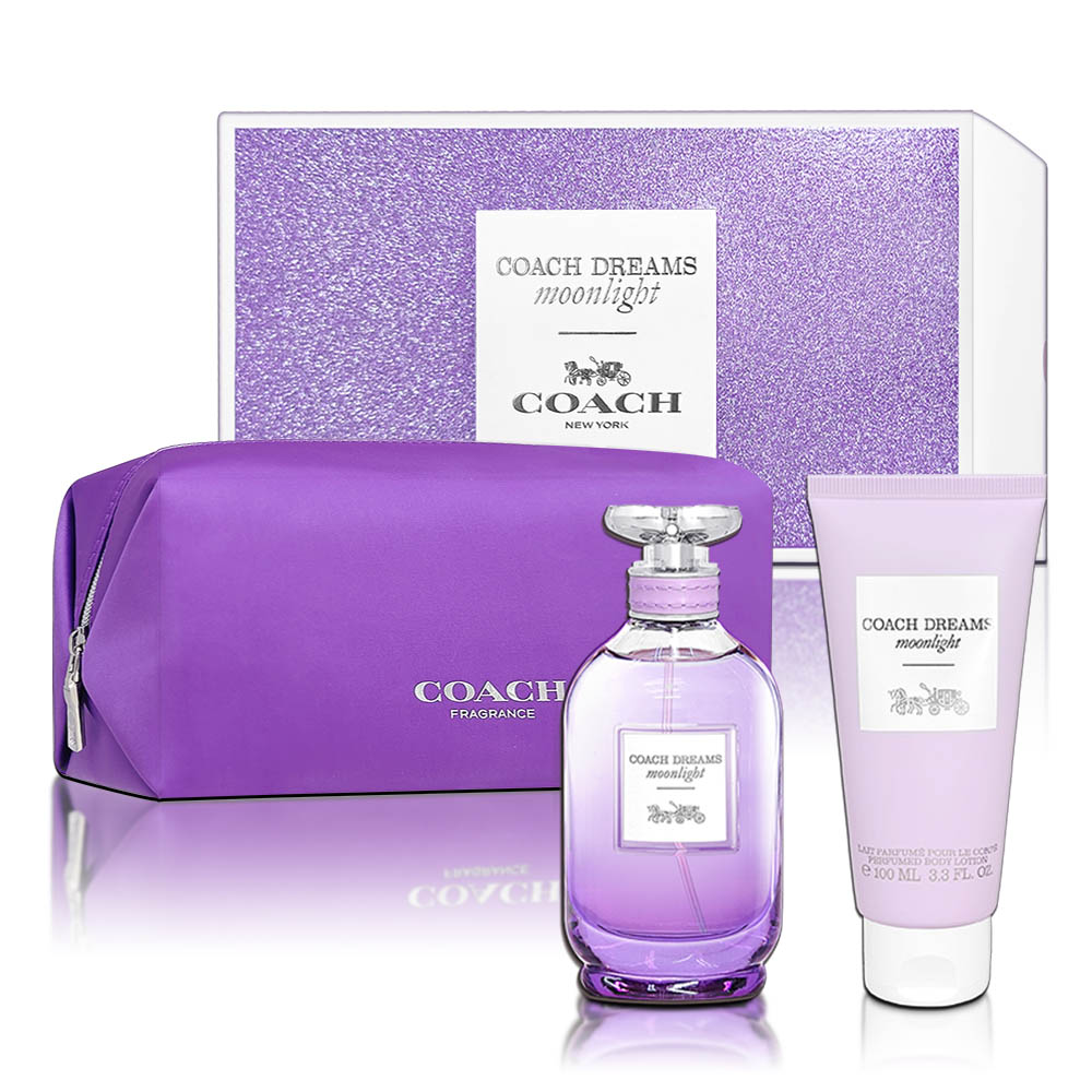 COACH Dreams Moonlight 逐夢月光淡香精禮盒(淡香精90ML+身體乳100ML+盥洗包)