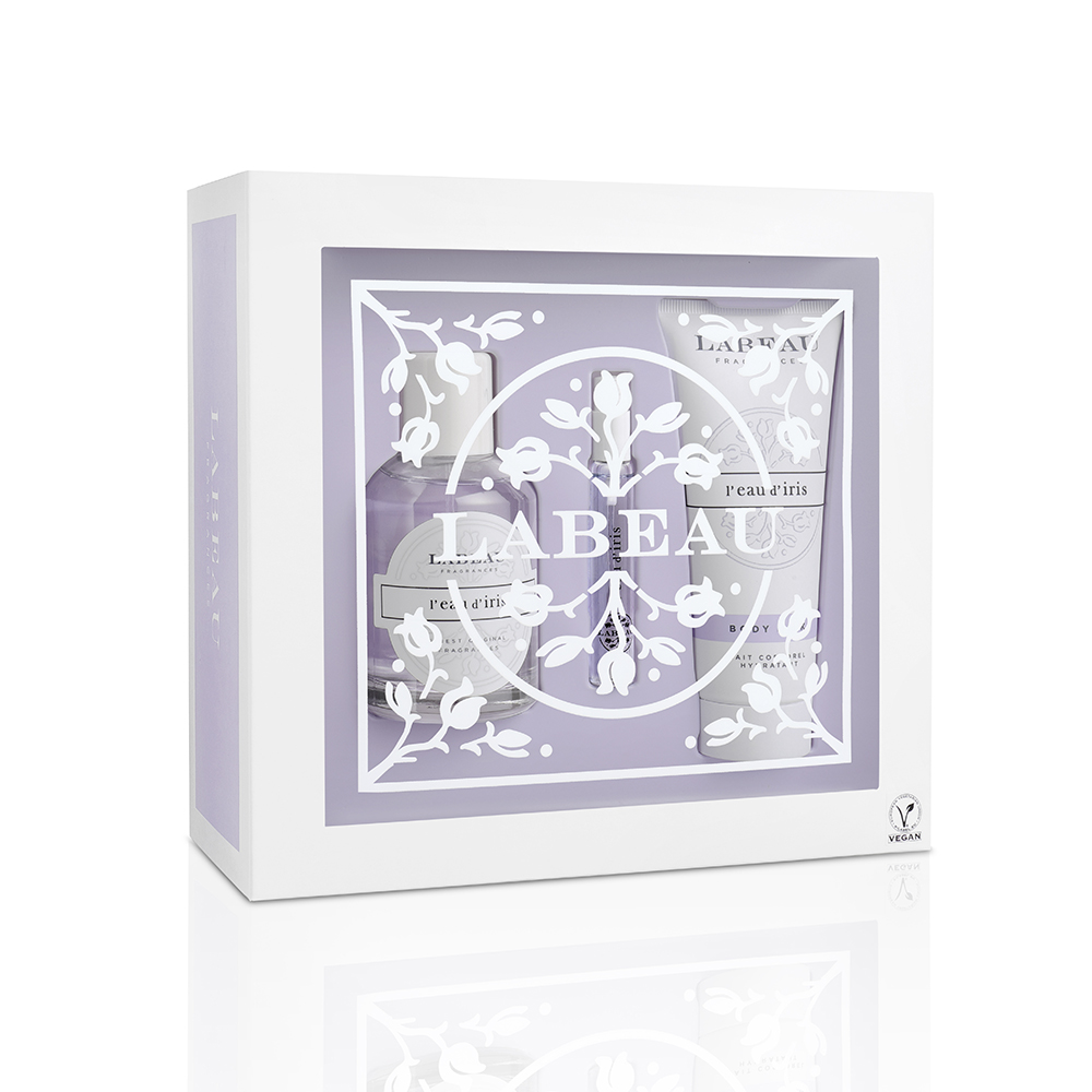 LABEAU 純淨花園鳶尾花淡香水禮盒 (Iris)【淡香水100ml+淡香水7.5ml+身體乳100ml】