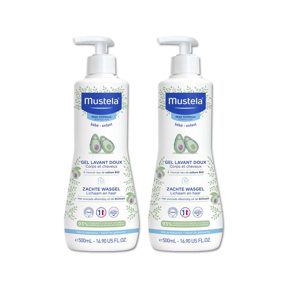 (2瓶)法國慕之恬廊Mustela-洗髮沐浴乳500ml/瓶
