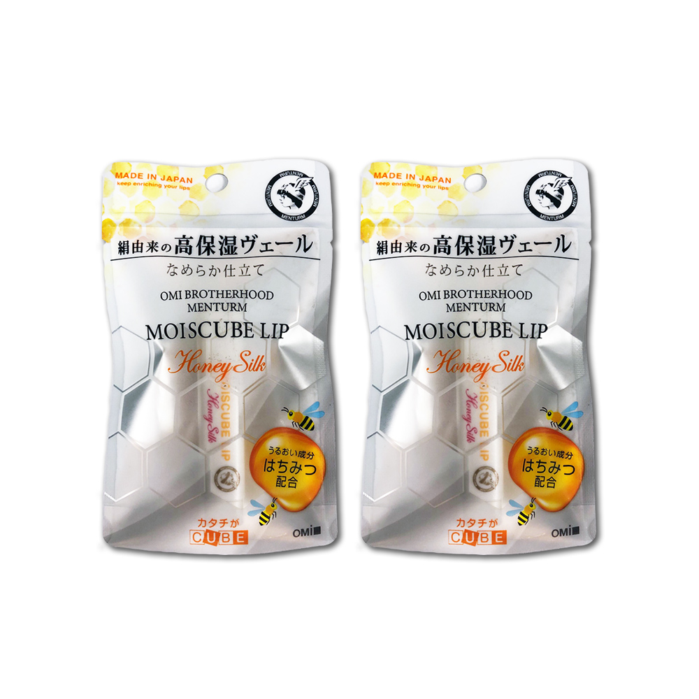 (2袋)日本近江兄弟OMI-高保濕立體方型滋潤鎖水修護唇膏-蜂蜜香(橘)1入/袋