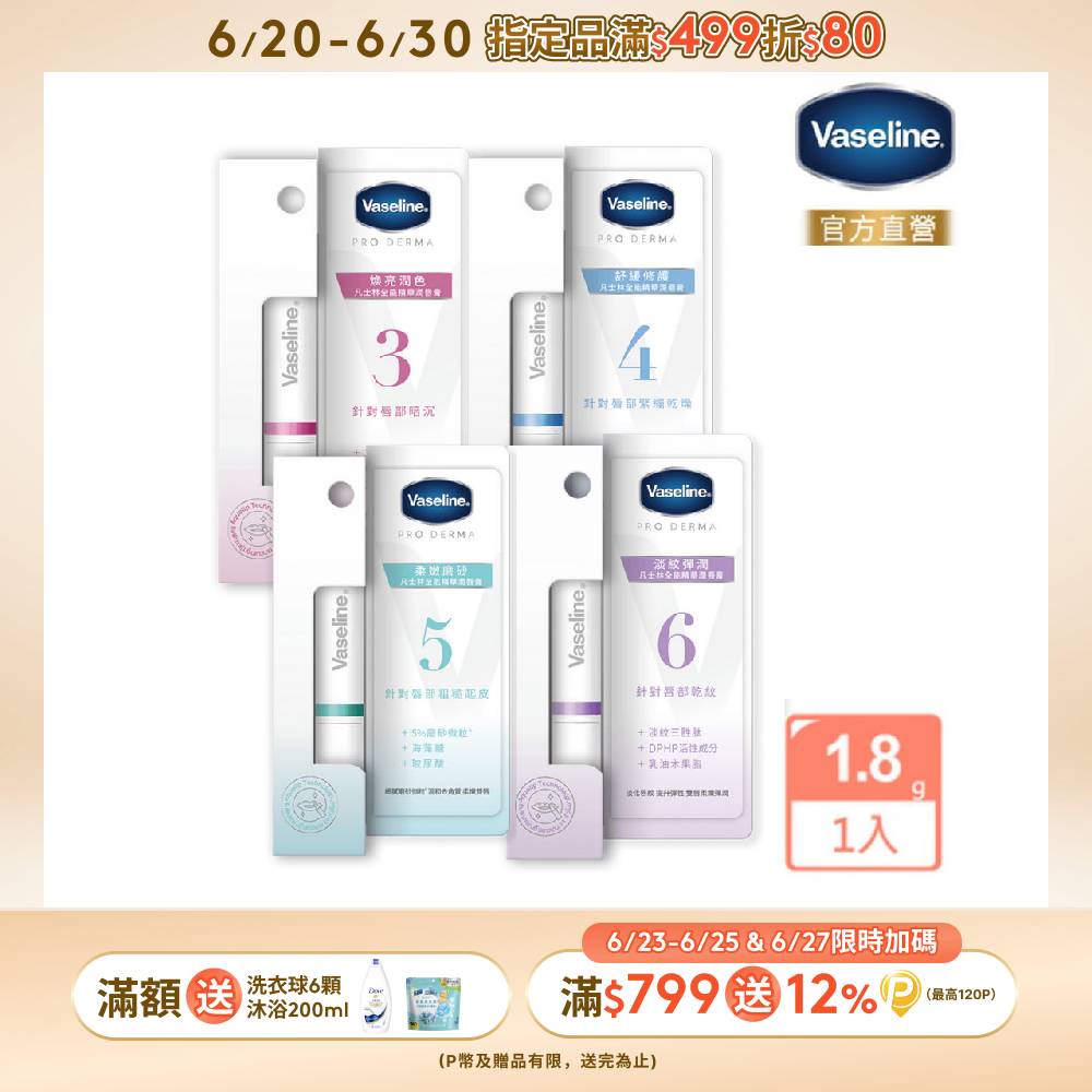 Vaseline 凡士林 全能精華潤唇膏1.8g