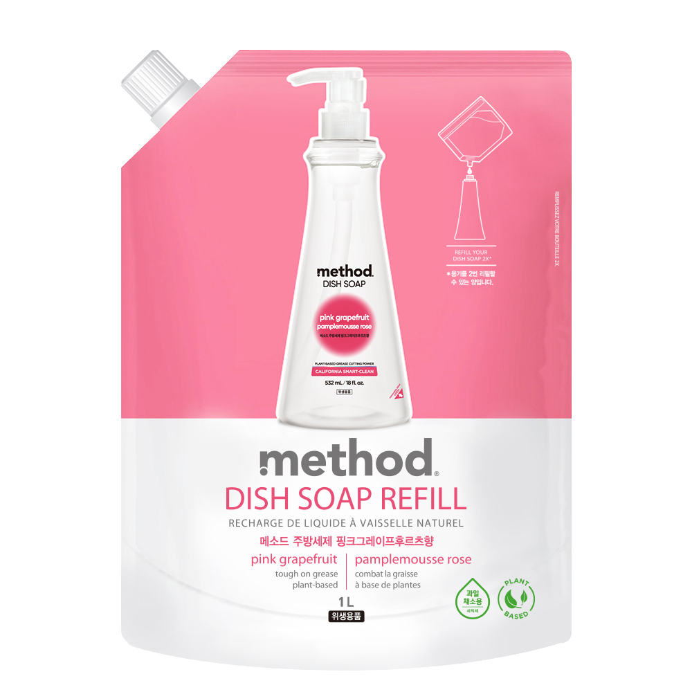 Method 美則 純淨洗碗精 - 粉紅葡萄柚 補充包1000ml