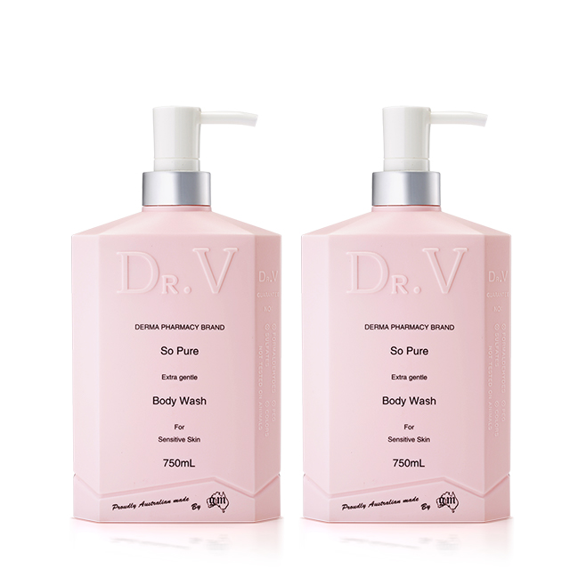 【澳洲Dr. V 】專業級配方-純淨溫和沐浴乳-(2入組-750ml/瓶)