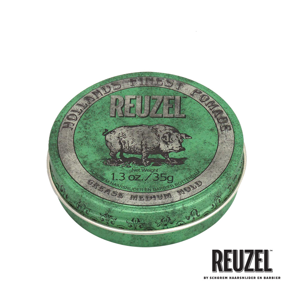 REUZEL Green Pomade Grease 綠豬中強髮油 35g
