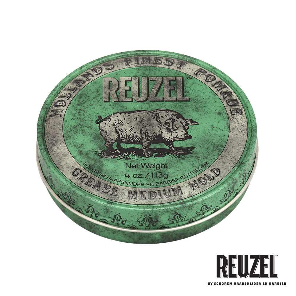 REUZEL Green Pomade Grease 綠豬中強髮油 113g