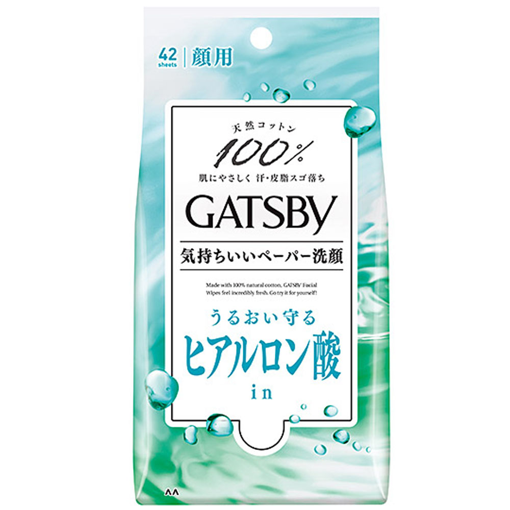 日本GATSBY潔面濕紙巾(玻尿酸)42枚