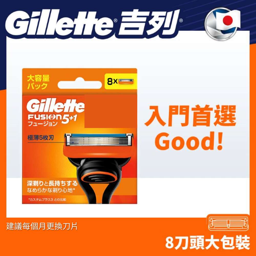 【Gillette 吉列 】Fusion鋒隱系列刮鬍刀頭(8刀頭)