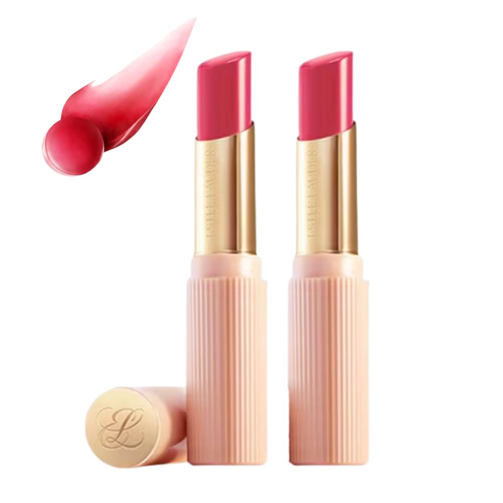 ESTEE LAUDER 雅詩蘭黛 水啵啵琉璃潤唇膏 3g #05初戀草莓 IU同款 旅行小樣 - 2入組