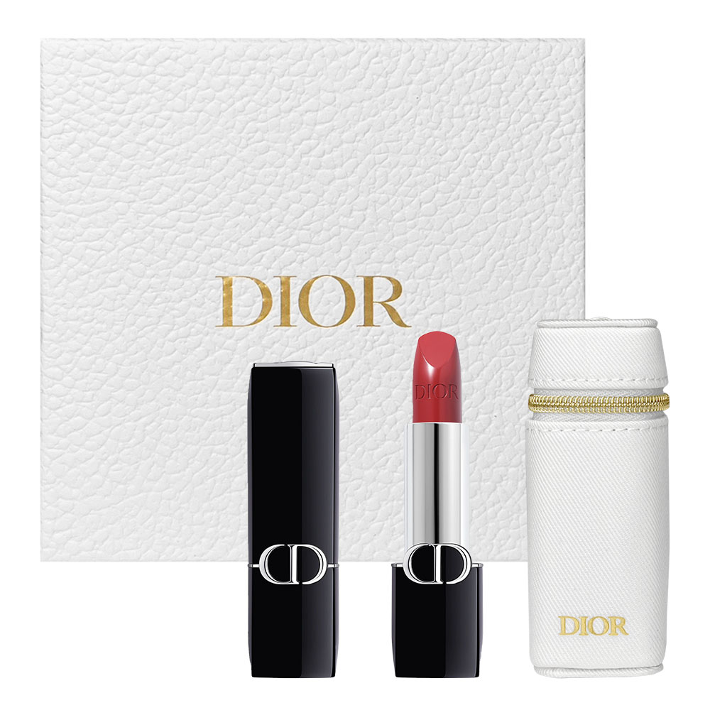 Dior 迪奧 藍星唇膏隨身組 (藍星唇膏 #720 豆沙紅棕 經典緞光 3.5g + 隨身唇彩盒)