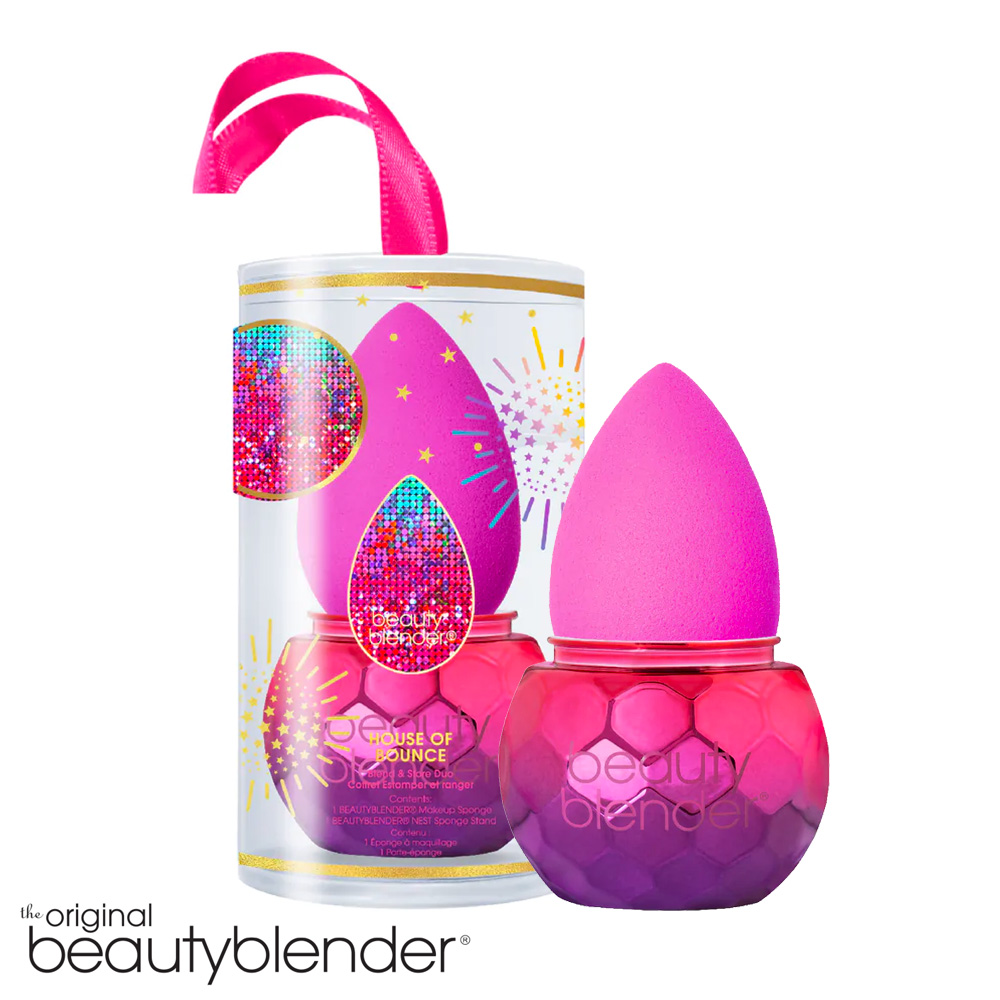 【beautyblender】原創美妝蛋-動感光球限定組-原創美妝蛋-電力紫+超閃耀限定光球蛋座
