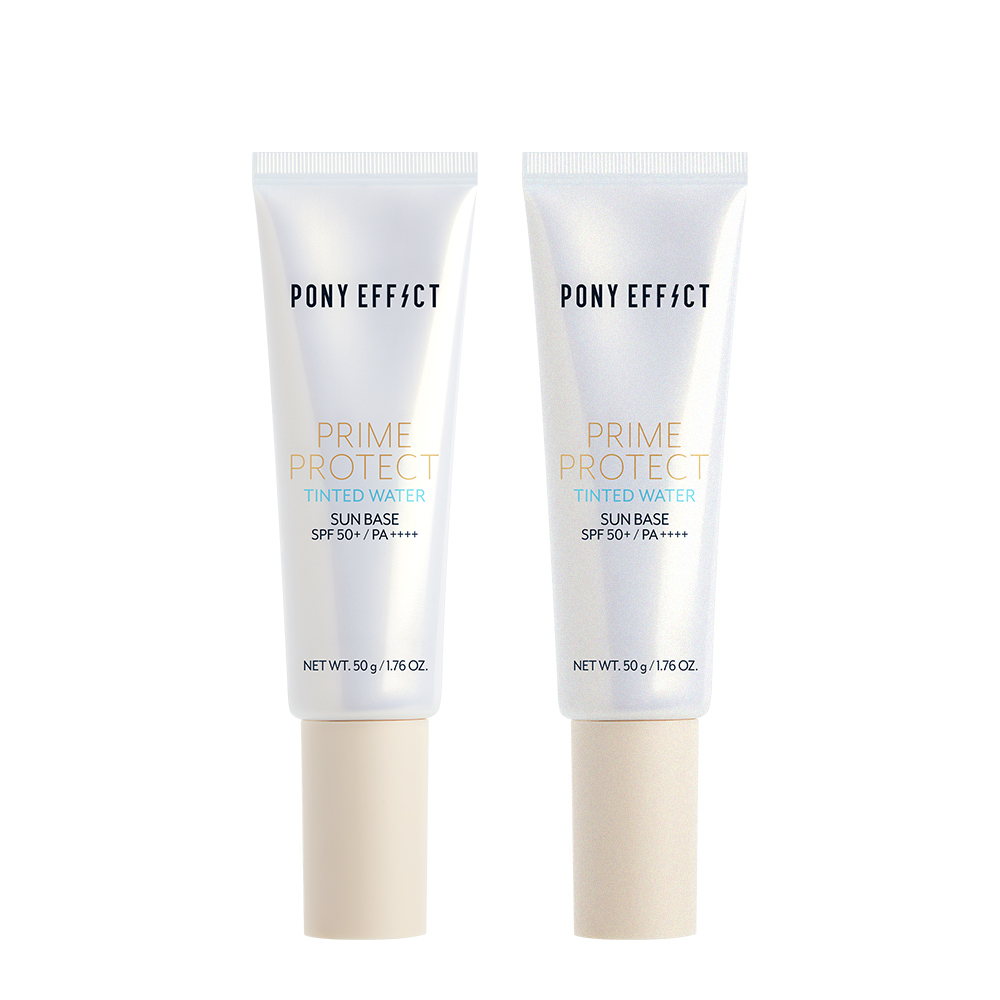 【PONY EFFECT】水透光妝前防護乳 SPF50+/PA+++ 50g(膚色)50g 兩入組