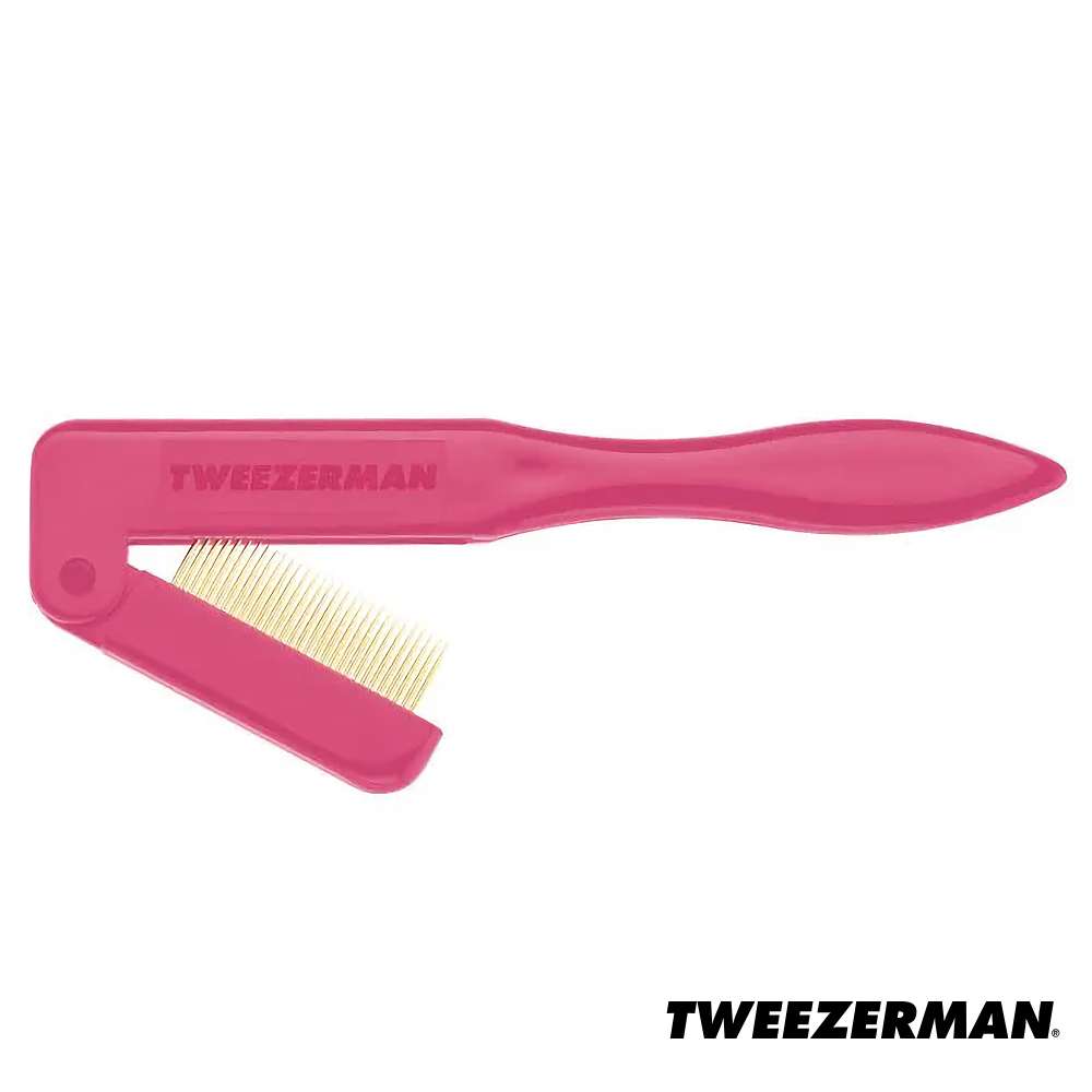 【Tweezerman】折疊式睫毛梳-淘氣粉