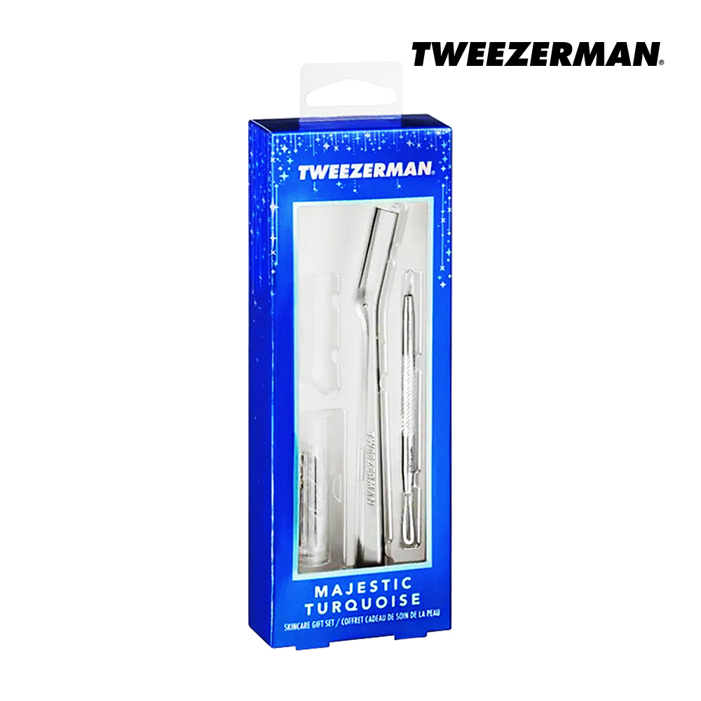 【Tweezerman】淨膚美容雙件組-淨膚美容棒+不鏽鋼專業剃刀