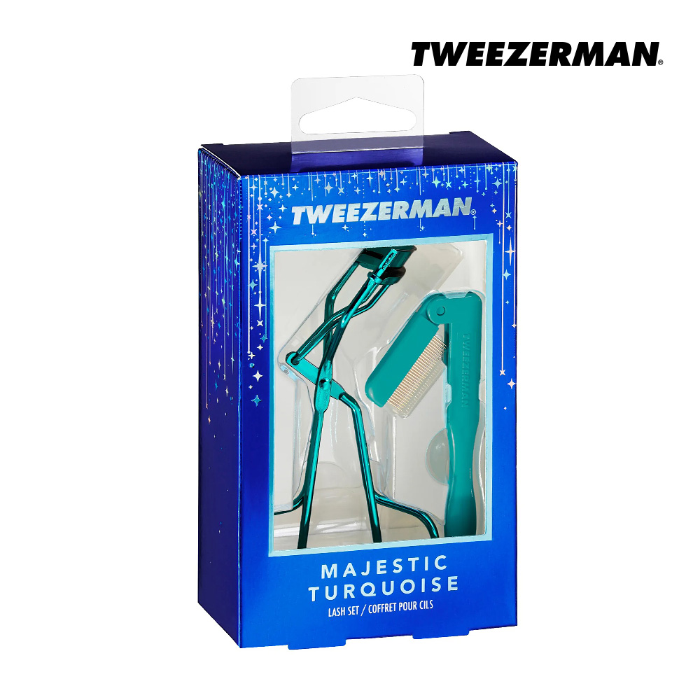 【Tweezerman】精緻美睫雙件組-孔雀綠