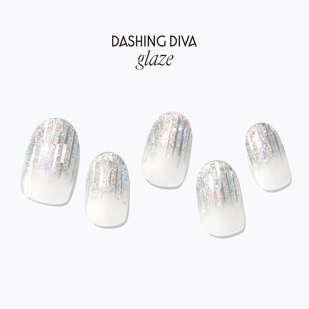 【DASHING DIVA】Glaze/M 經典凝膠美甲貼 耀眼銀色