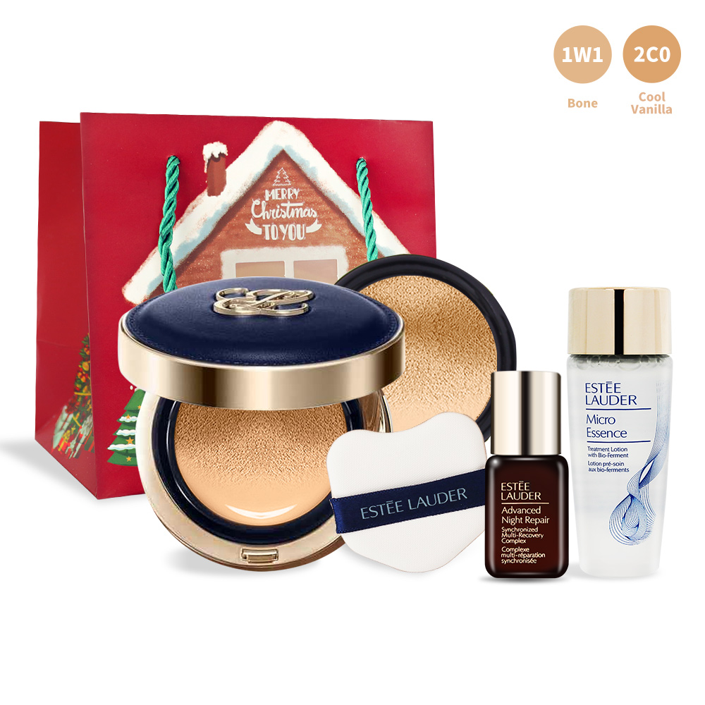 ESTEE LAUDER 雅詩蘭黛 粉持久美肌修護組[氣墊粉餅+原生露+特潤-聖誕交換禮物