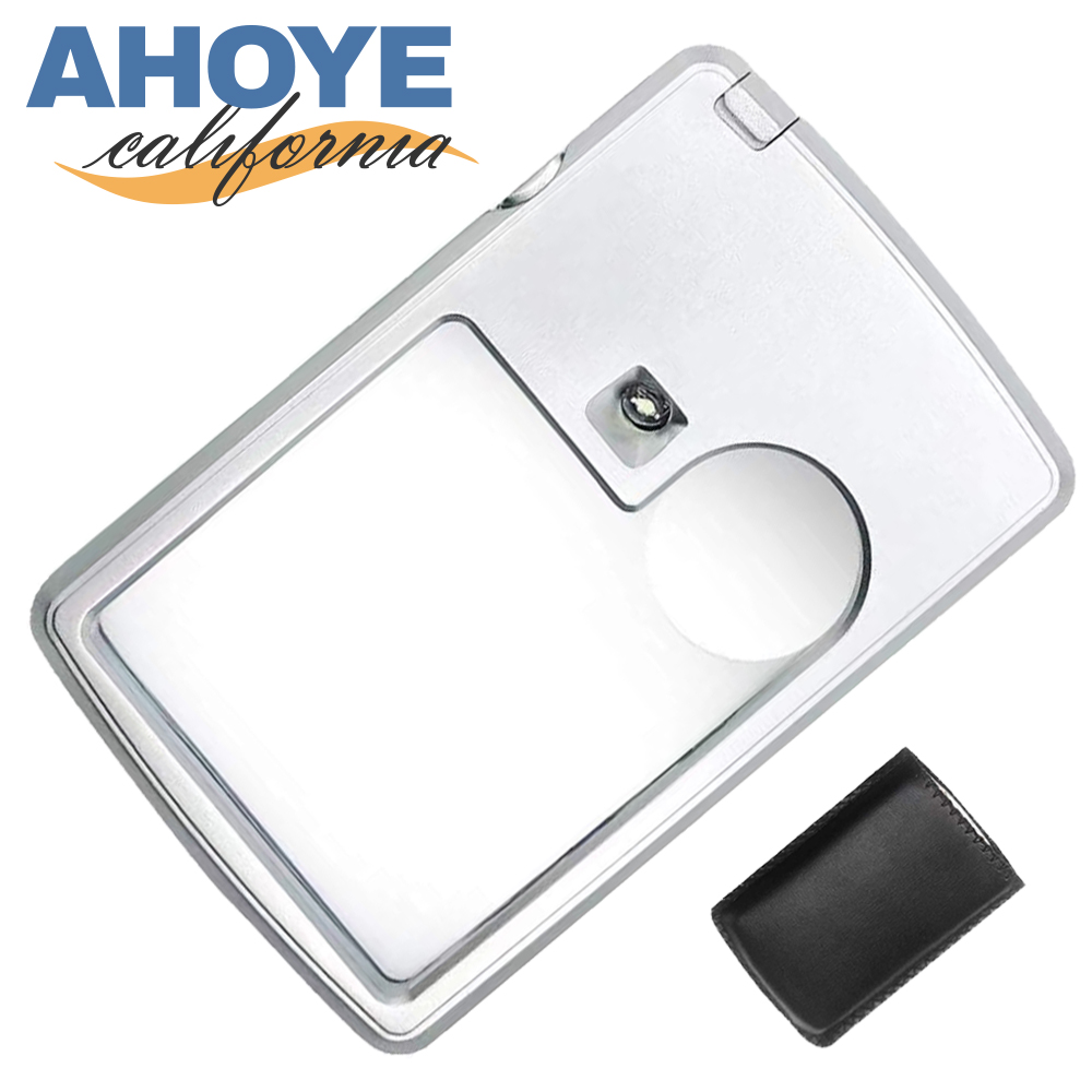 【Ahoye】超薄3-6倍LED燈卡片放大鏡( led放大鏡 手持放大鏡 放大鏡燈)