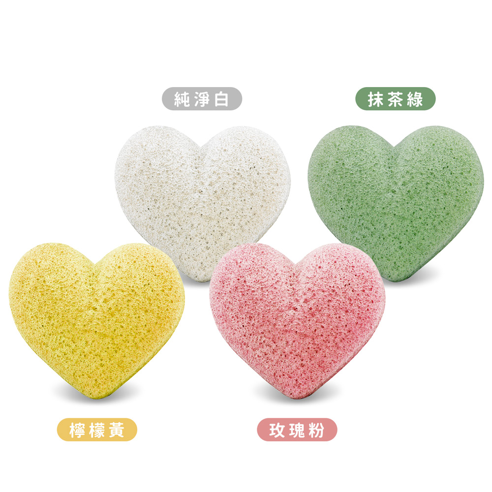 O’Pretty 歐沛媞 天然蒟蒻QQ海綿-愛心(6.5X5.5cm)-多色可選