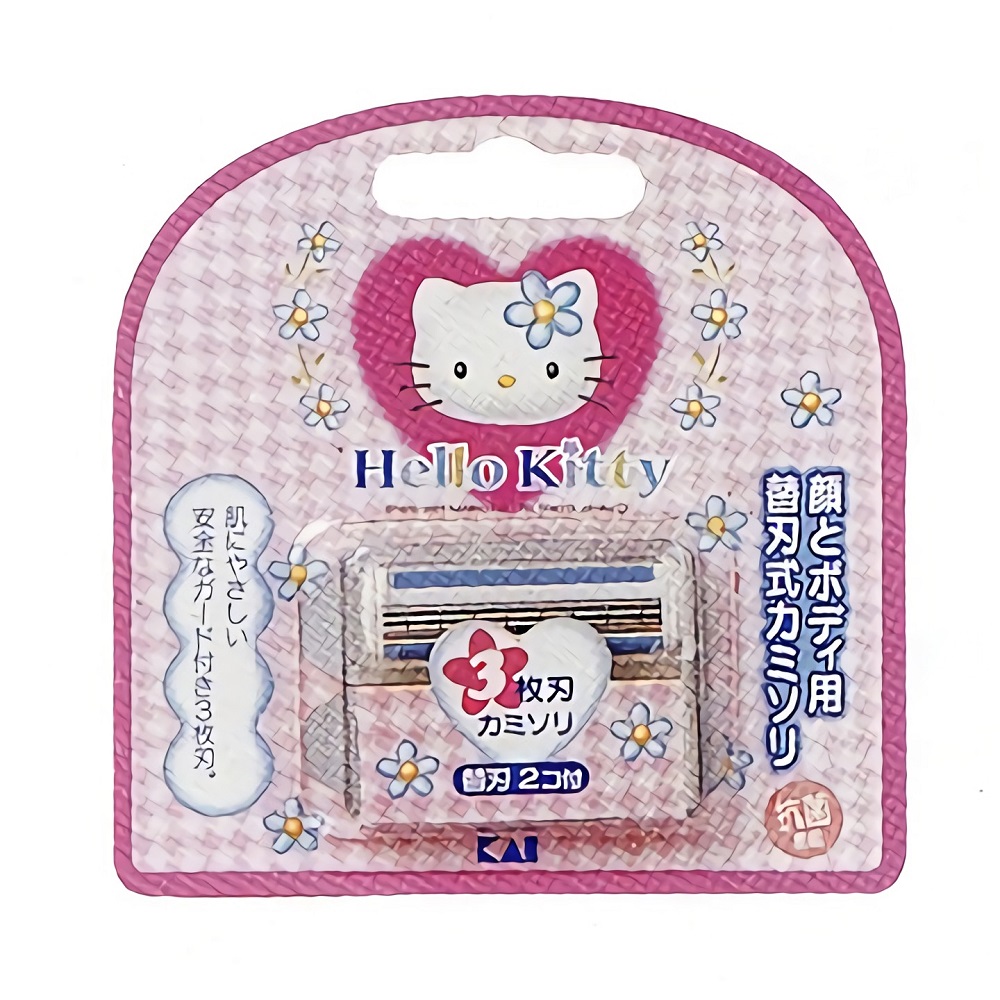 日本貝印KAI Hello Kitty 仕女用除毛刀之指定替換刀刃組-BSE-2LK3KT (2片入組)