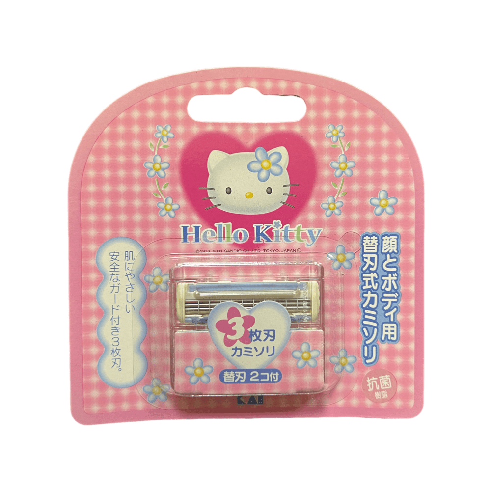 日本貝印KAI Hello Kitty 仕女用除毛刀之指定替換刀刃組(2片入組)-BSE-2LK3KT
