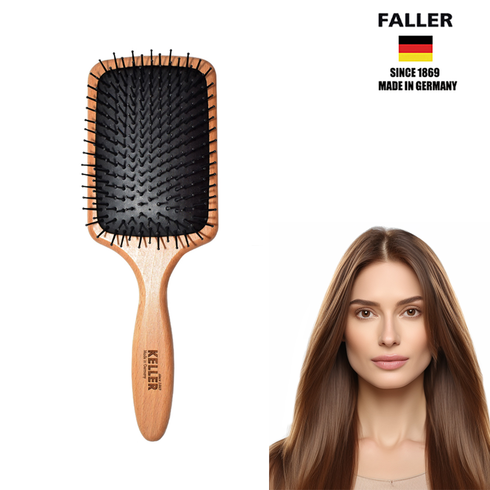 【FALLER 芙樂】德國製原木大型抗糾結氣墊梳(氣墊梳/梳頭按摩美容)
