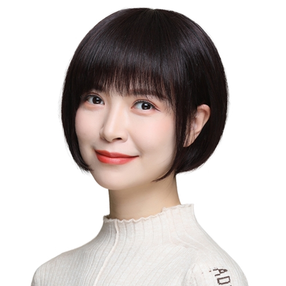 女假髮整頂真髮絲-短髮手織頂心直髮鮑伯頭美髮用品6款74cl32【巴黎精品】