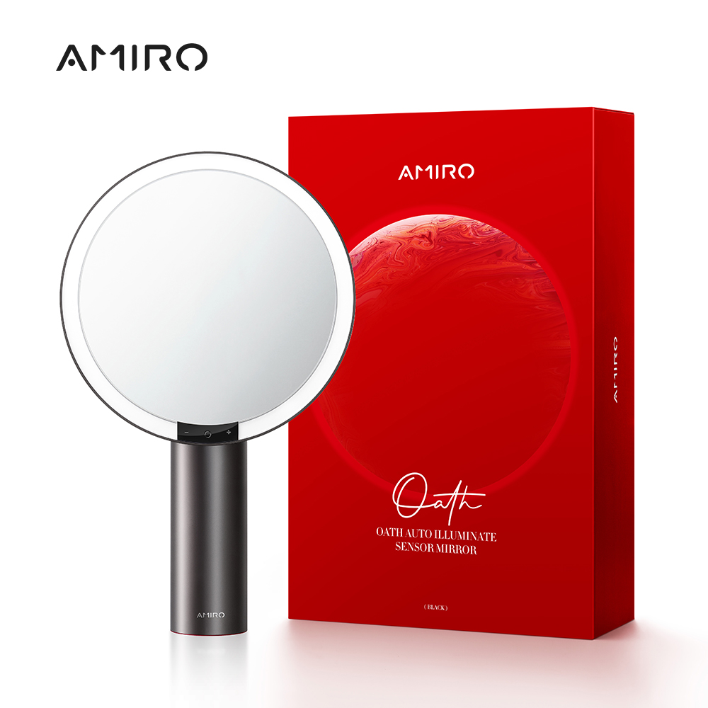 全新第三代AMIRO Oath 自動感光 LED化妝鏡(國際精裝彩盒版)-黛麗黑