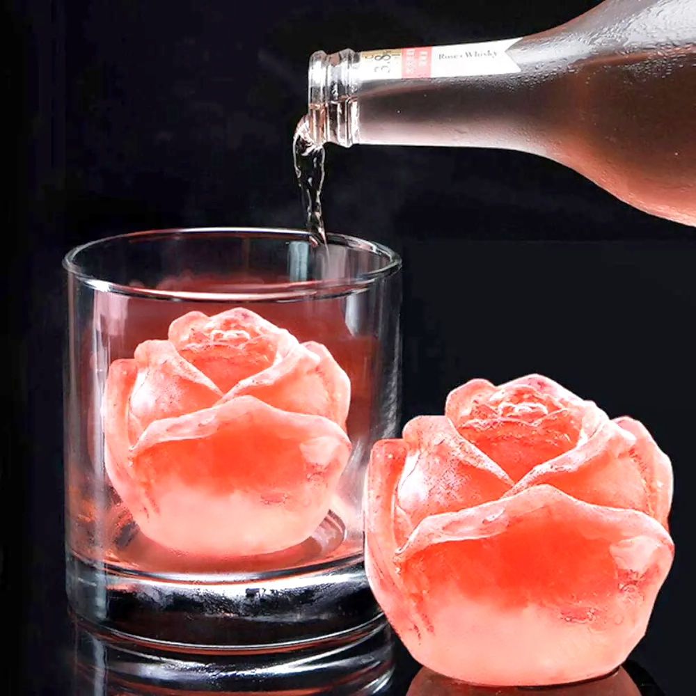 【LadyR】立體玫瑰冰晶模具5入組 食品級矽膠 浪漫玫瑰造型快速脫模