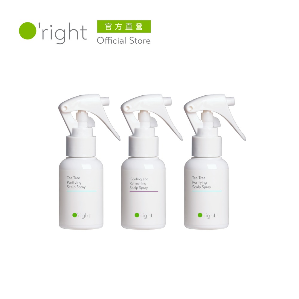 O’right歐萊德 頭皮噴霧50mlX3入組 茶樹抗菌/沁涼清新(任選)